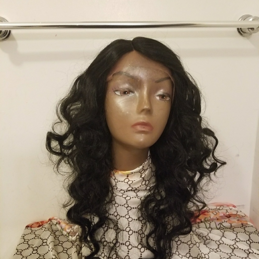 Synthetic lace front wig